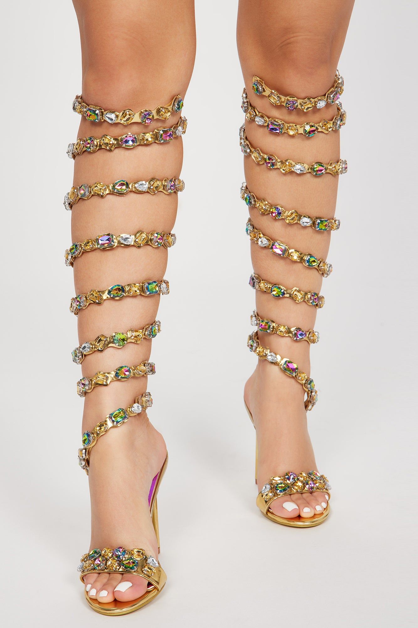 Made To Shine Wrap Up Heeled Sandals - Gold sold by Fashion Nova product image thumbnail 2