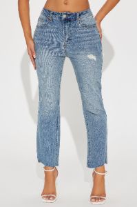 Quite Alright Stretch Cropped Flare Jeans - Medium Wash sold by Fashion Nova