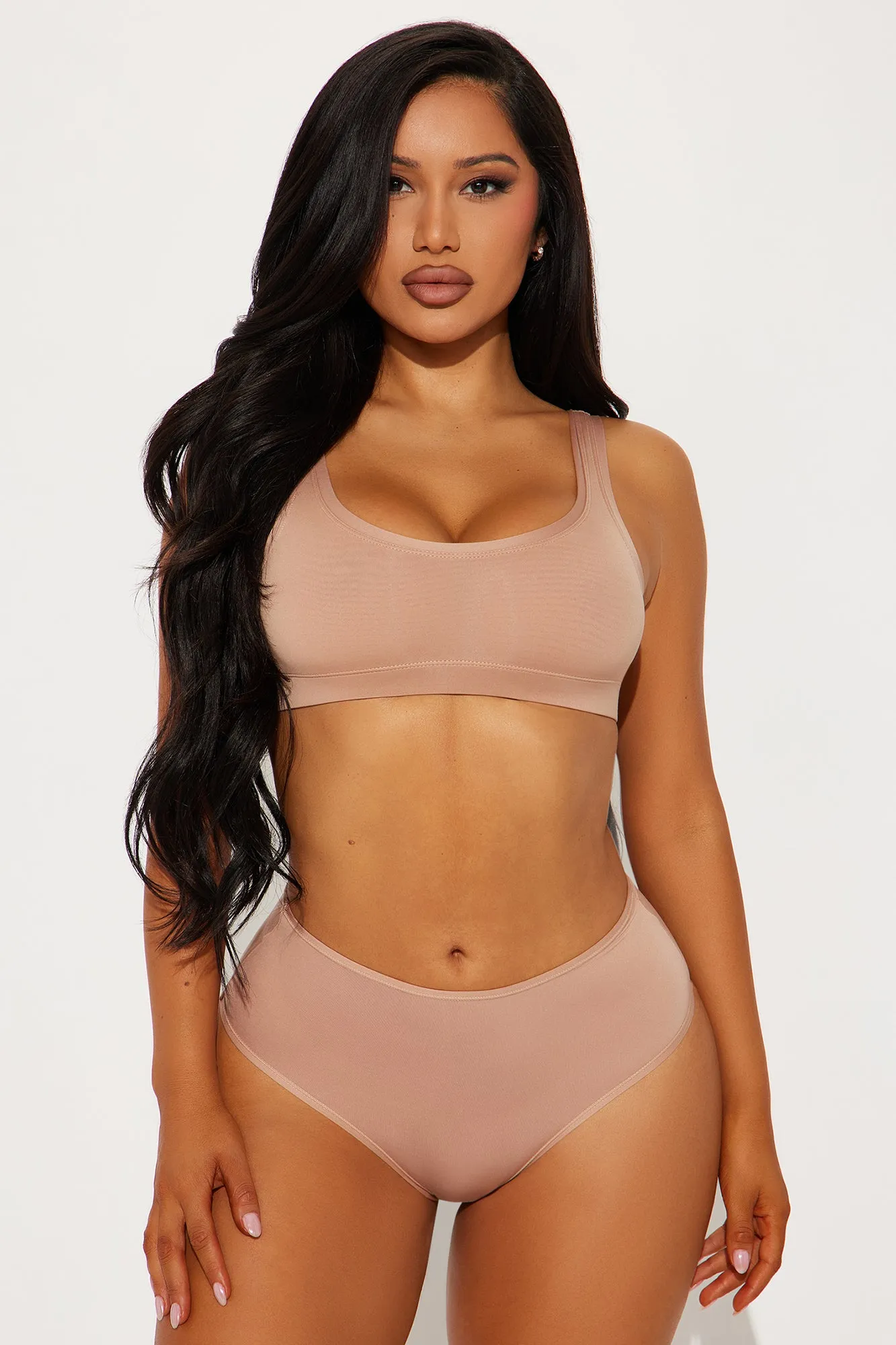 Light As A Feather Microfiber High Cut Thong Panty - Nude sold by Fashion Nova product image thumbnail 2