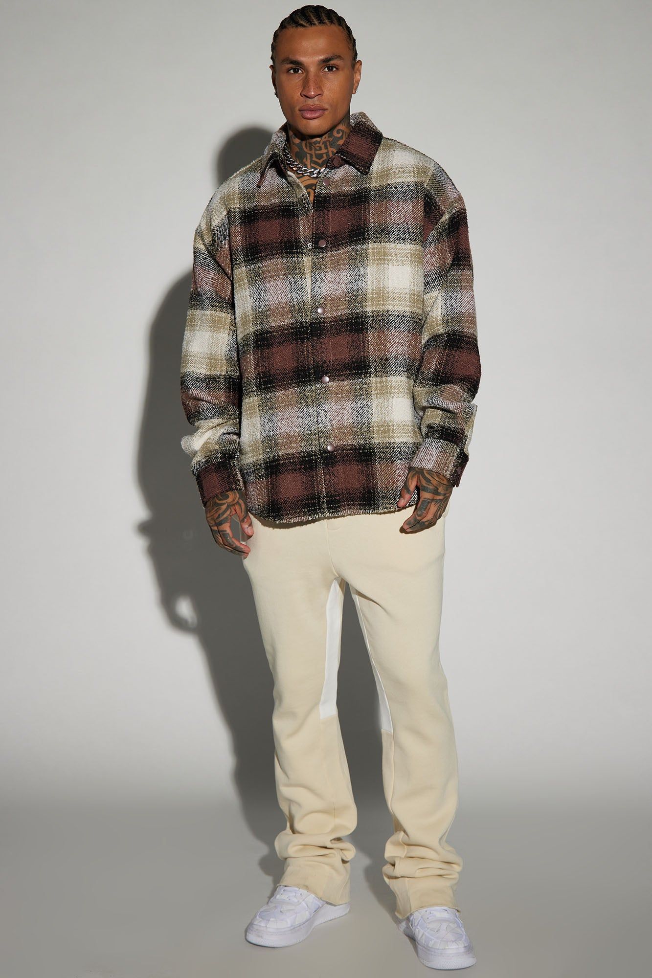 Northstar Textured Shacket - Brown/combo sold by Fashion Nova product image thumbnail 2