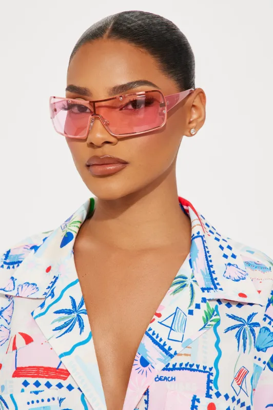 Miss Hilton Sunglasses - Pink sold by Fashion Nova