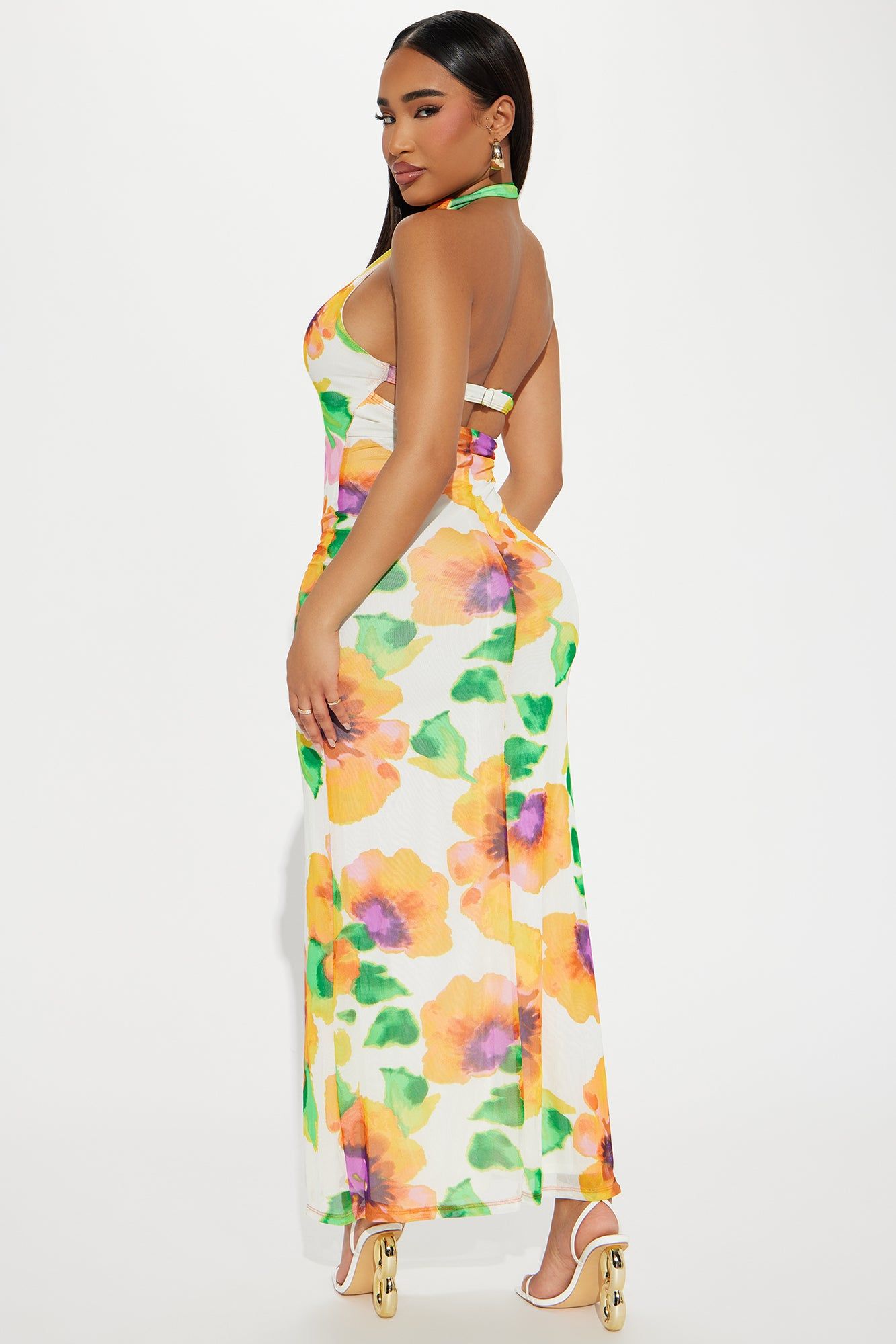 Whimsical Floral Charm Maxi Dress - Orange/combo sold by Fashion Nova product image thumbnail 3