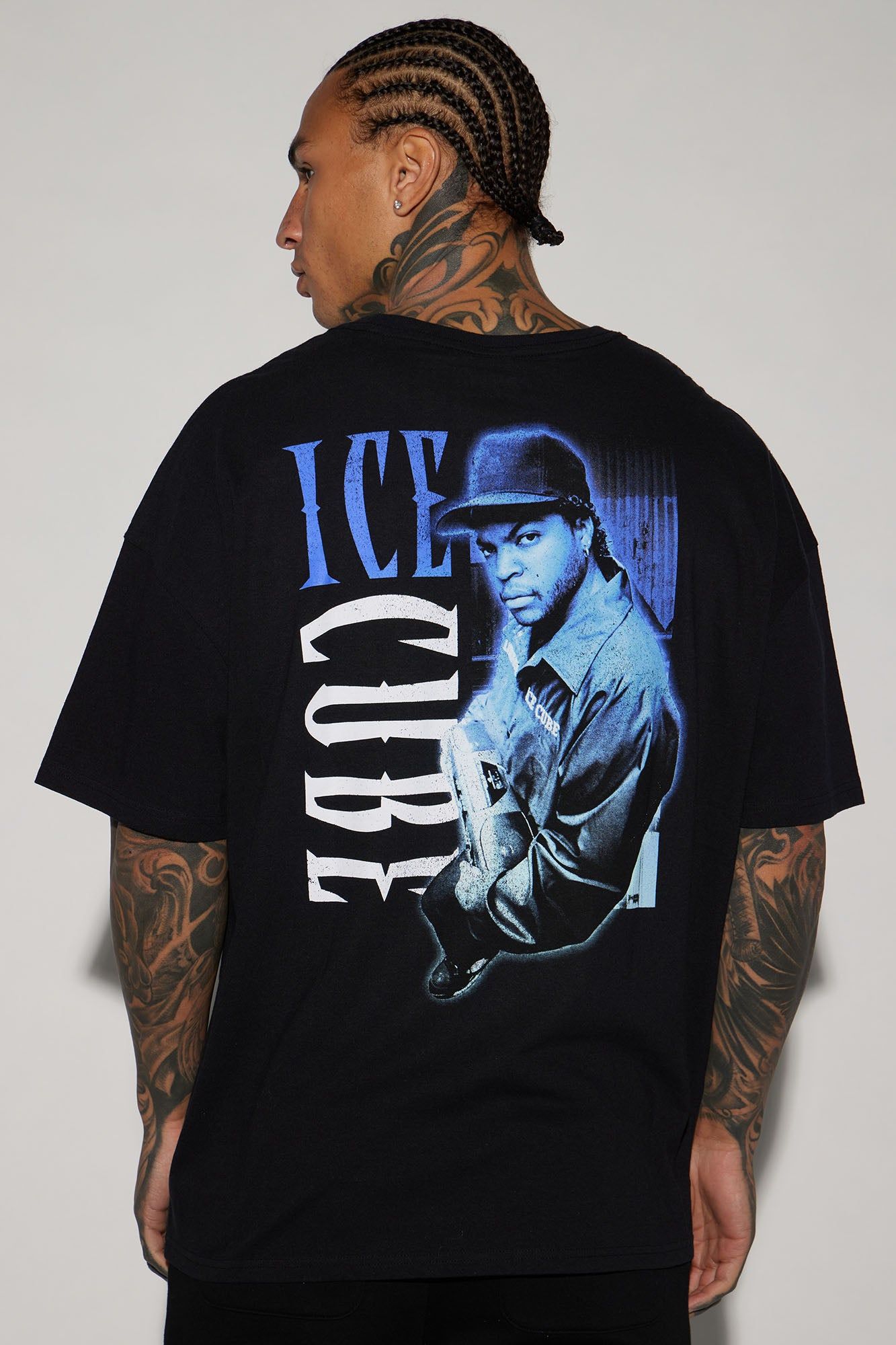 Ice Cube Gradient Oversized Short Sleeve Tee - Black sold by Fashion Nova