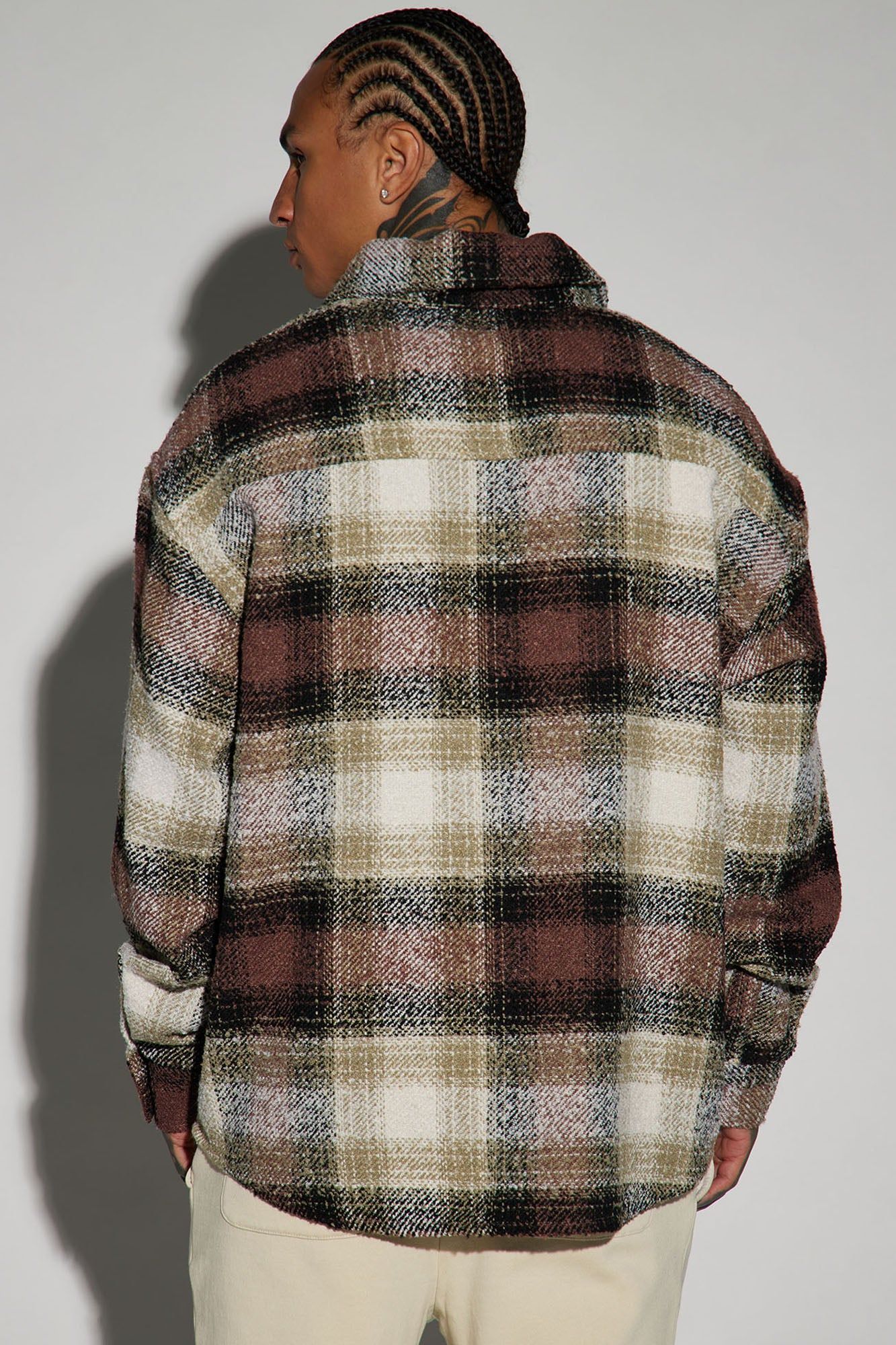 Northstar Textured Shacket - Brown/combo sold by Fashion Nova product image thumbnail 3