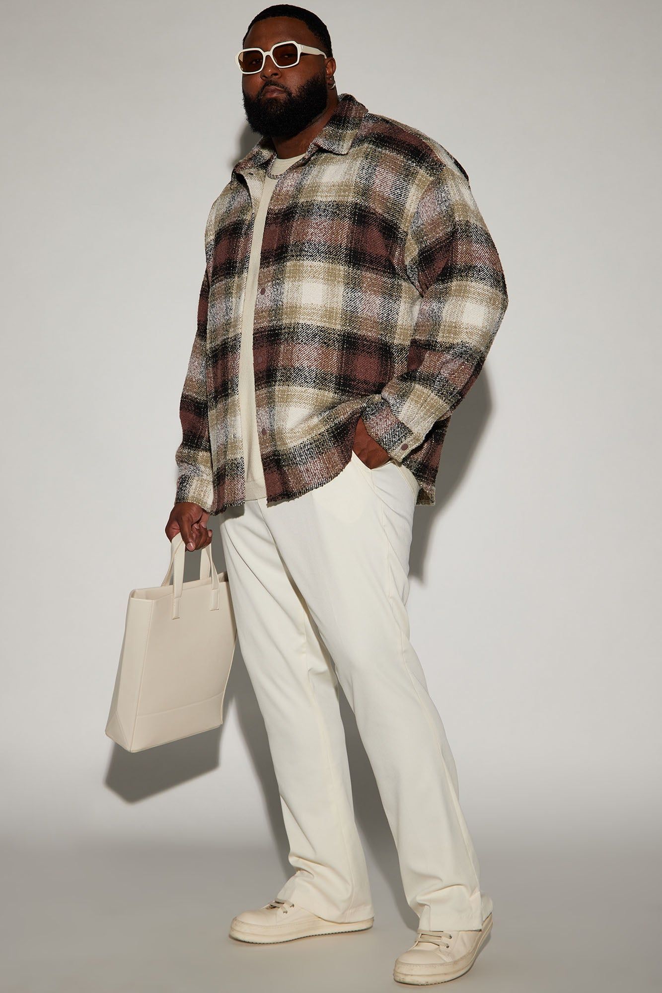 Northstar Textured Shacket - Brown/combo sold by Fashion Nova product image thumbnail 5