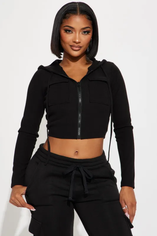 Before Sunrise Lounge Hoodie - Black made by Fashion Nova