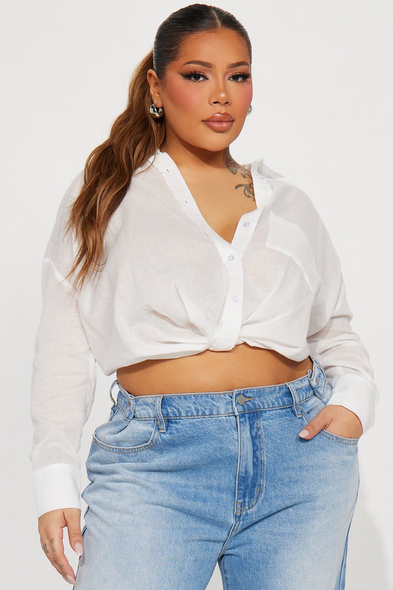 Casual Mood Shirt - White sold by Fashion Nova product image thumbnail 4
