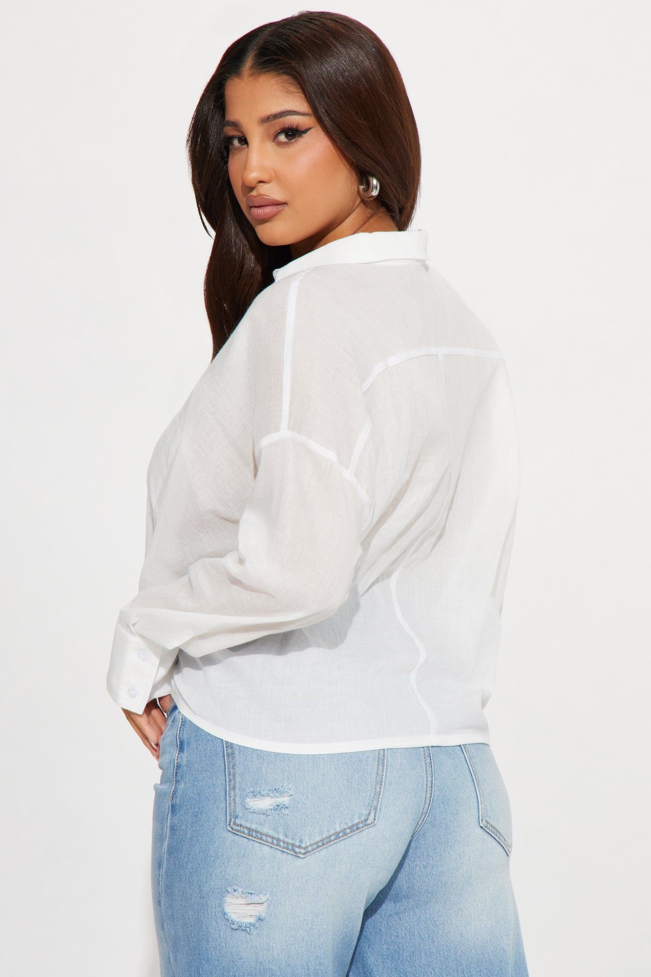 Casual Mood Shirt - White sold by Fashion Nova product image thumbnail 3
