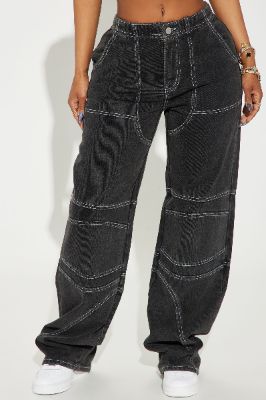 Acadia Drop Waist Baggy Jeans - Black sold by Fashion Nova
