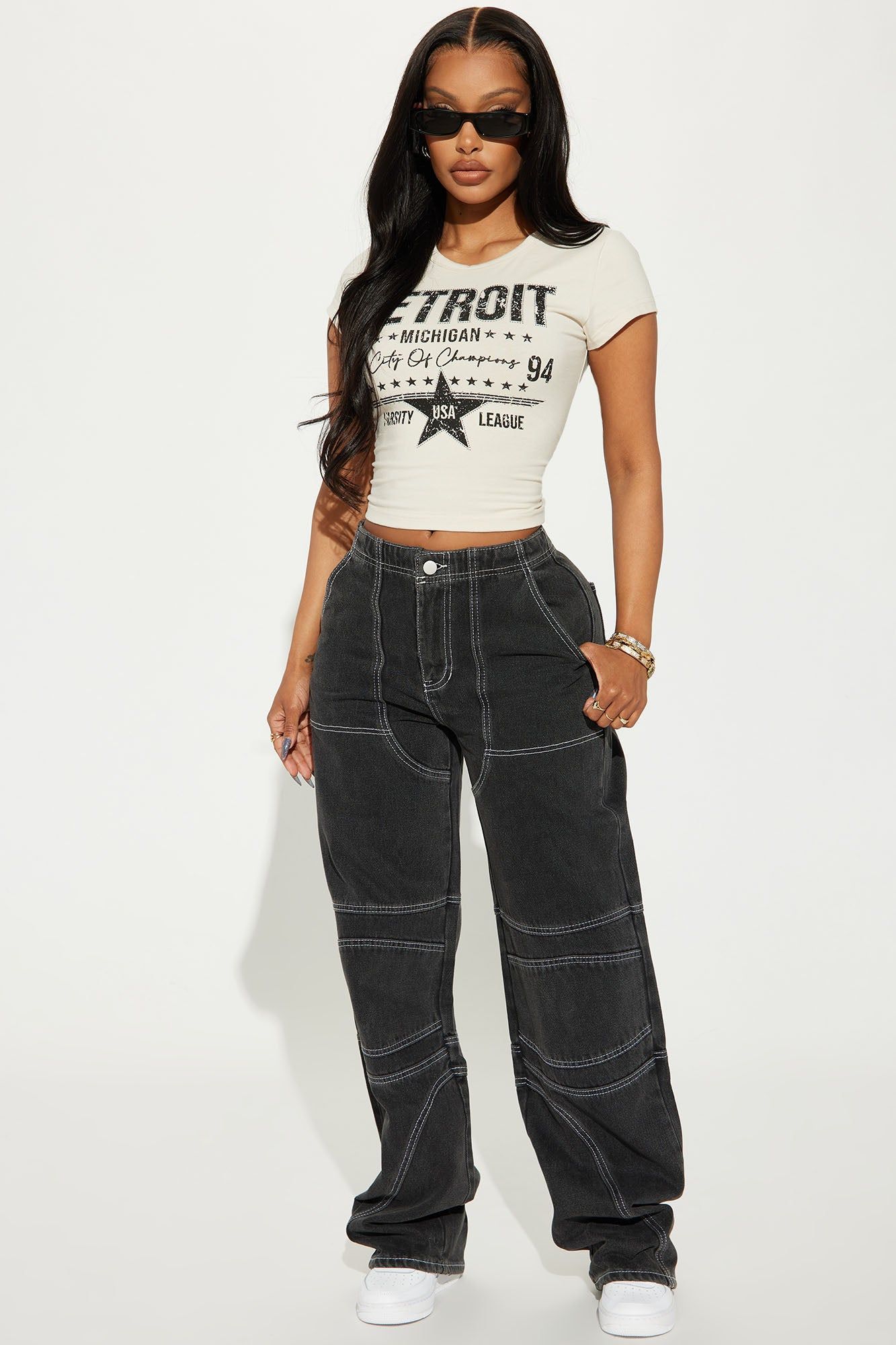 Acadia Drop Waist Baggy Jeans - Black sold by Fashion Nova product image thumbnail 2