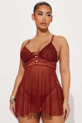 Full Of Secrets Lace Babydoll - Brown sold by Fashion Nova