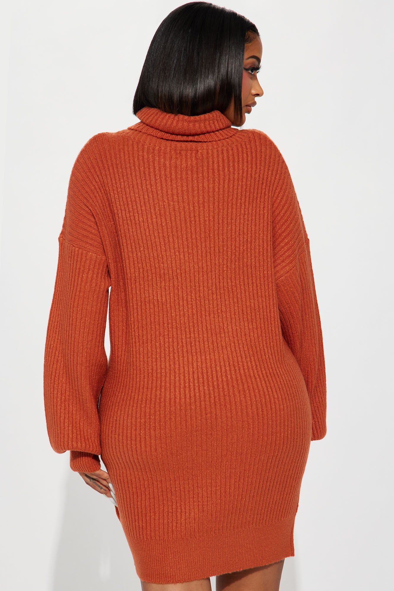 Karina Sweater Mini Dress - Rust sold by Fashion Nova product image thumbnail 3