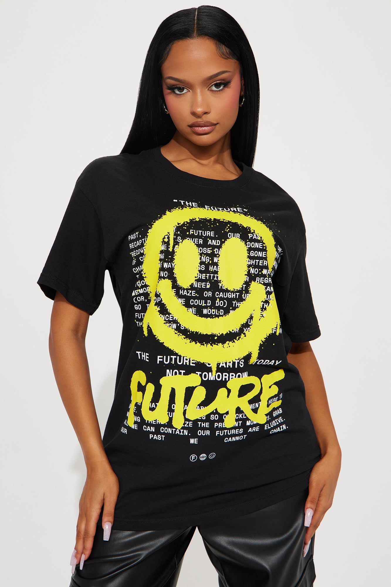The Future Is Bright Graphic Tee - Black sold by Fashion Nova