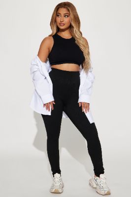 Francine Seamless Ribbed Legging - Black sold by Fashion Nova