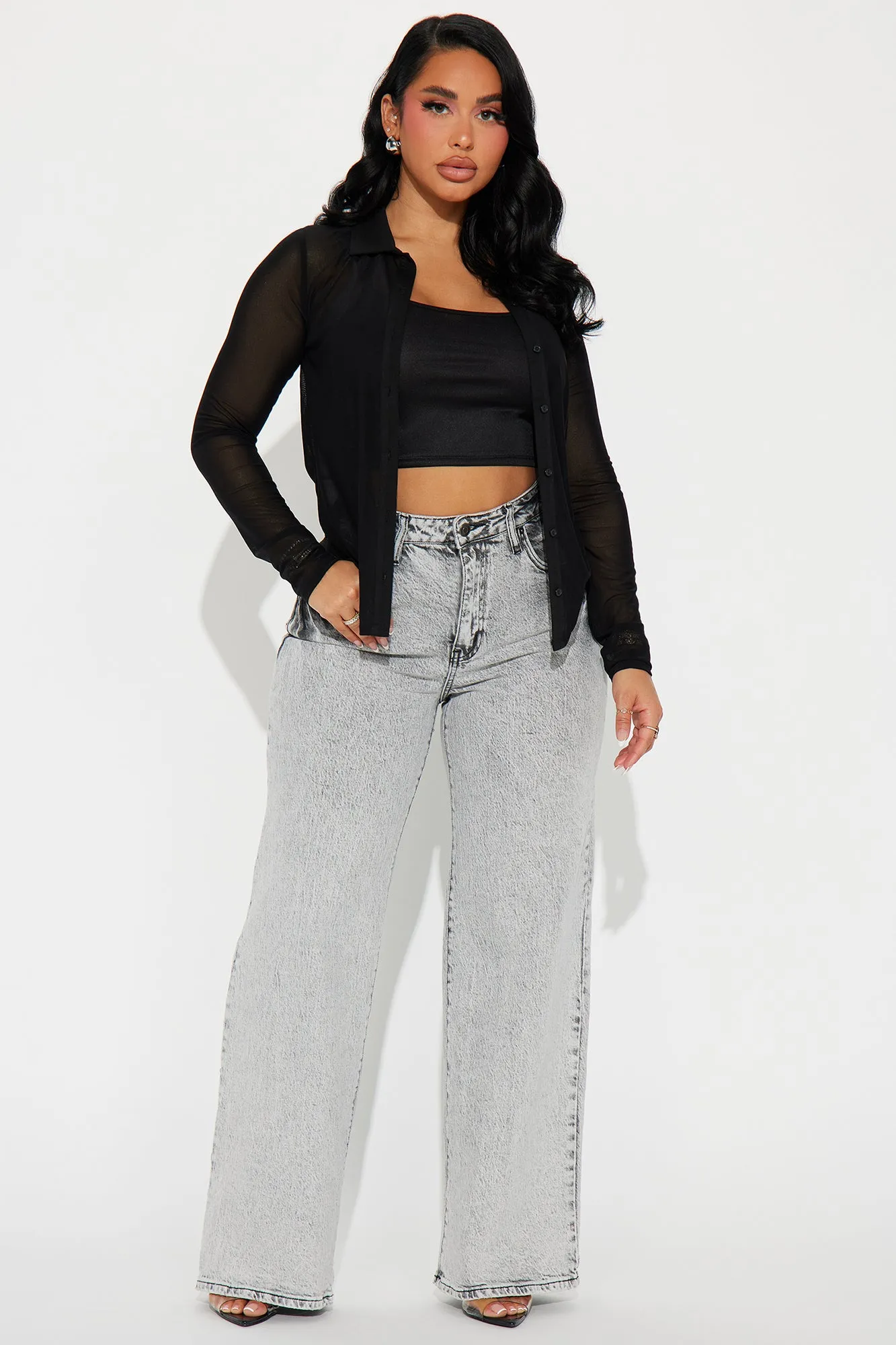 Brooke Button Up Top - Black sold by Fashion Nova product image thumbnail 2