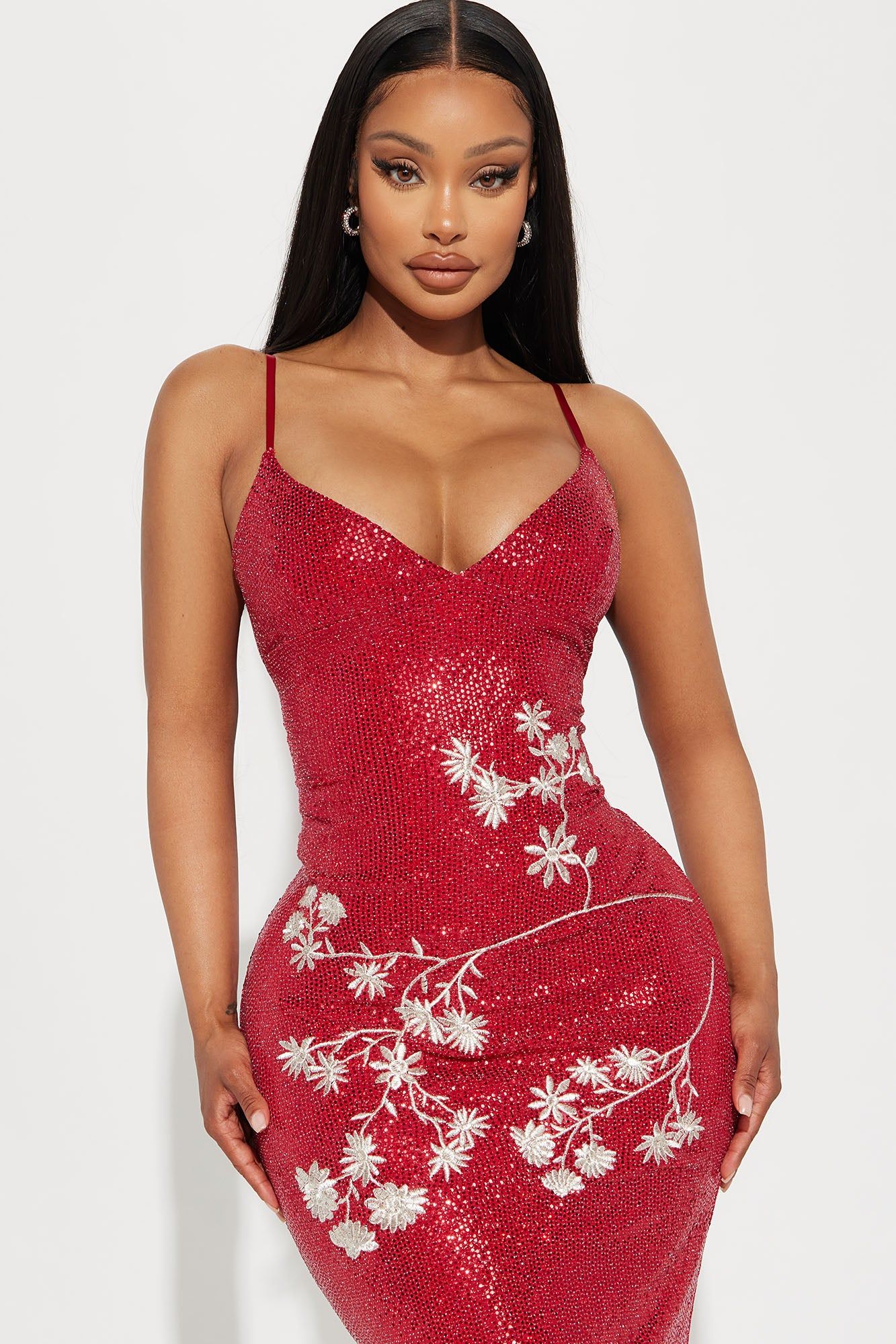Isabella Sequin Maxi Dress - Red sold by Fashion Nova product image thumbnail 2