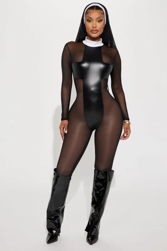 On Your Knees Nun 2 Piece Costume Set - Black/White sold by Fashion Nova