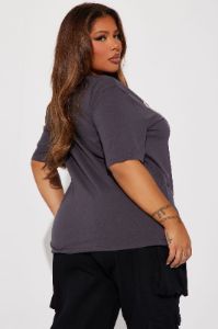 Rebels Are Born Free Graphic Tee - Charcoal sold by Fashion Nova