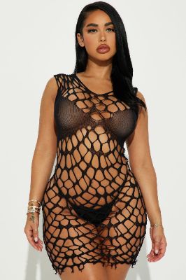 Earned It Bodystocking Chemise - Black made by Fashion Nova