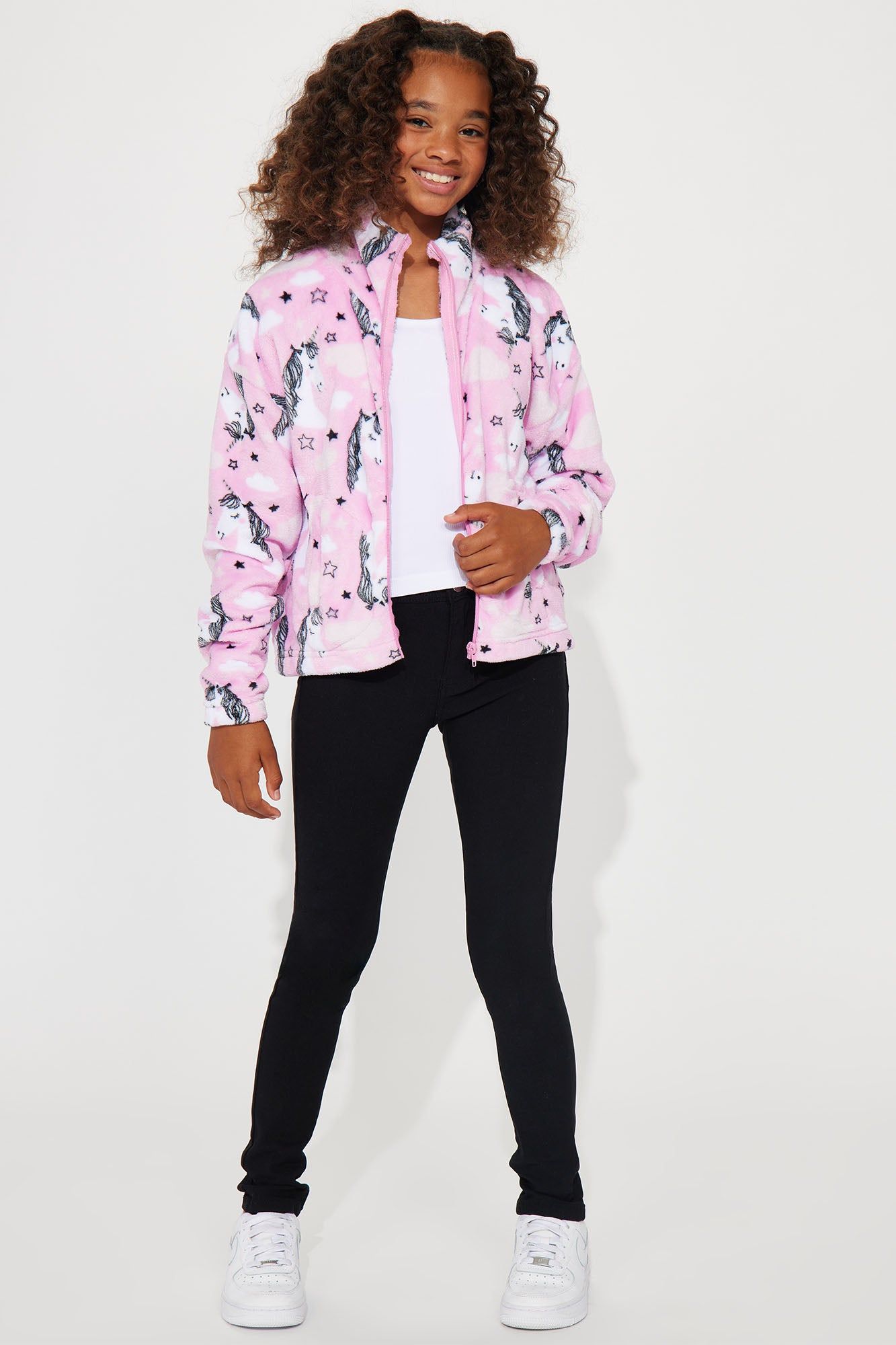Mini Unicorn Dreams Plush Jacket - Pink sold by Fashion Nova product image thumbnail 2