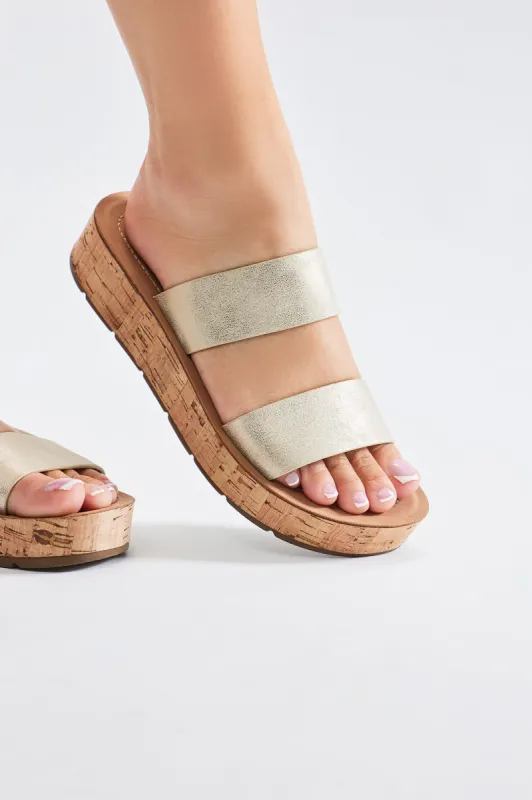 Klarissa Platform Sandals - Gold sold by Fashion Nova