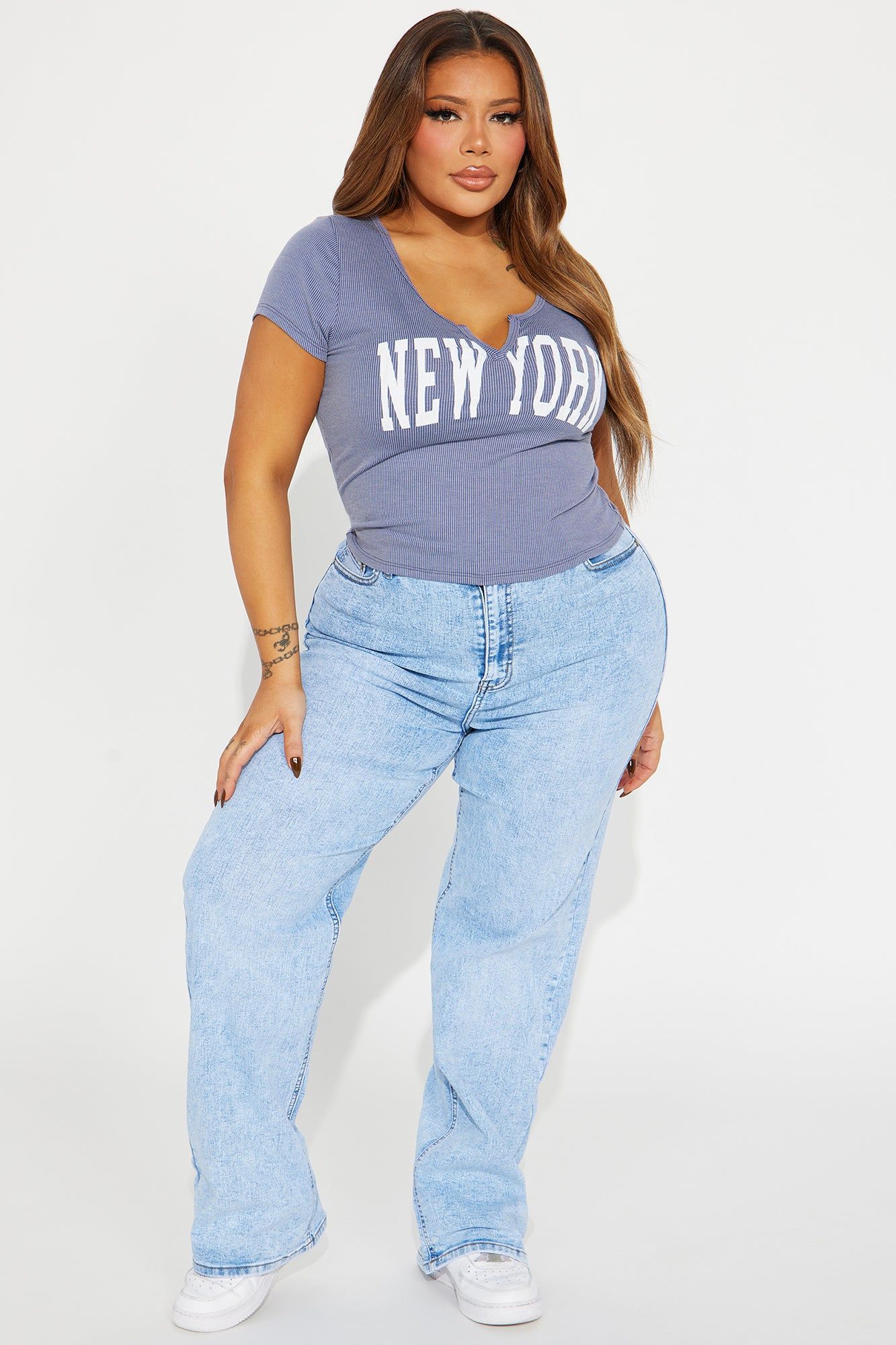 Make My Day Stretch Wide Leg Jeans - Light Wash sold by Fashion Nova product image thumbnail 4