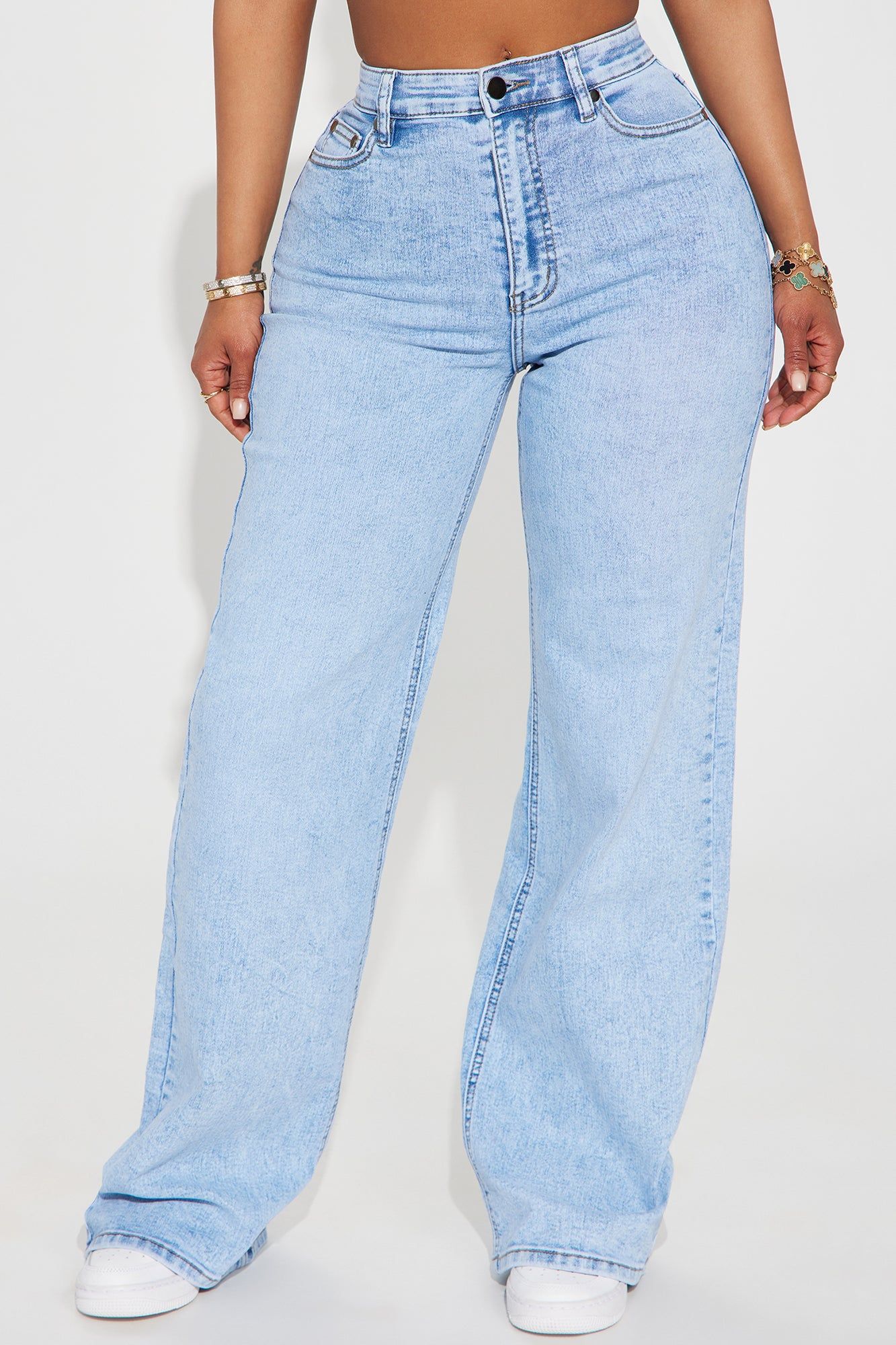 Make My Day Stretch Wide Leg Jeans - Light Wash sold by Fashion Nova product image thumbnail 2