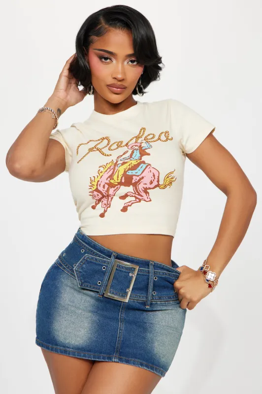 Rodeo Rider Fitted Tee - Ivory sold by Fashion Nova