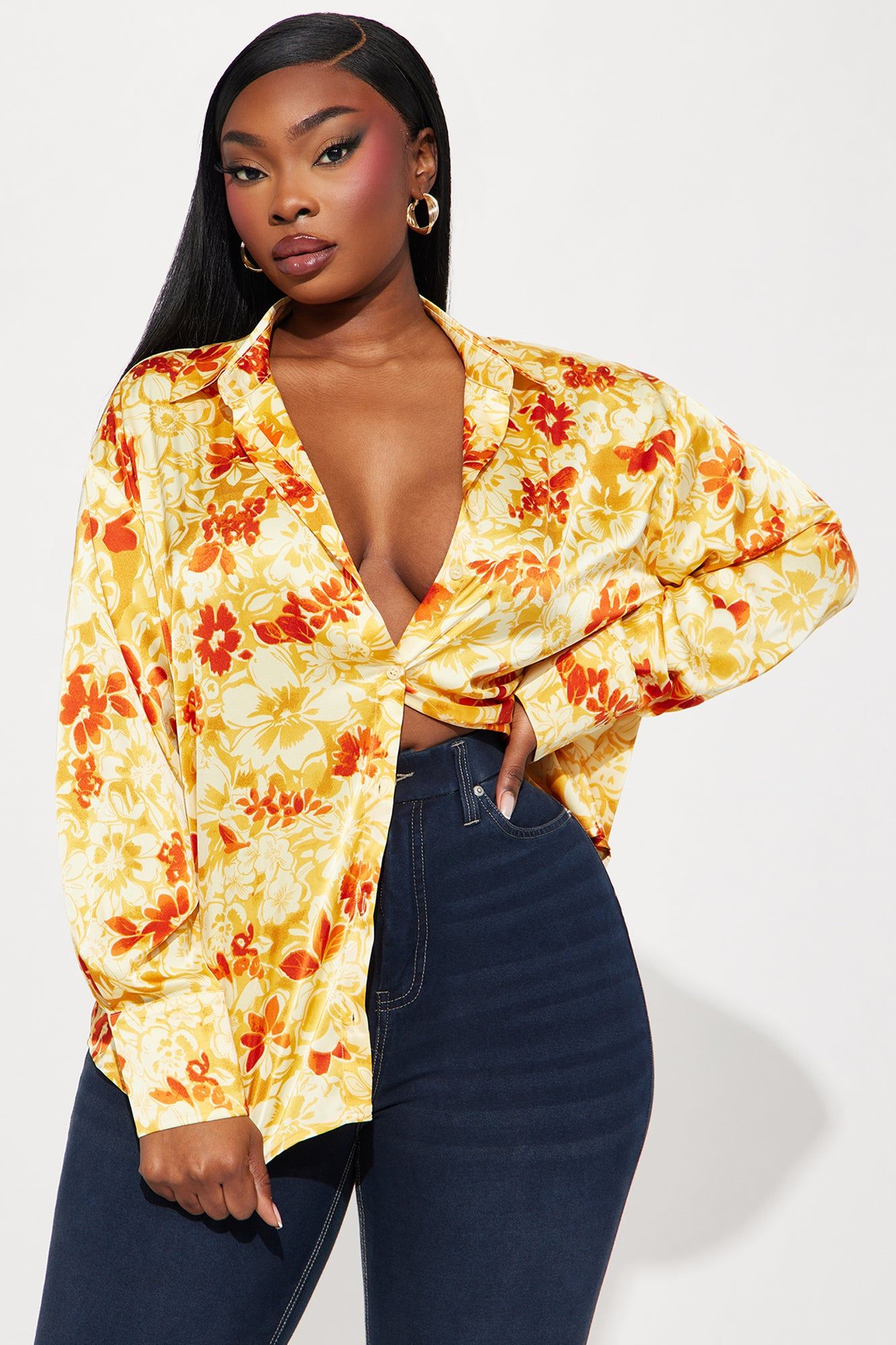 Magnolia Floral Shirt - Yellow/combo sold by Fashion Nova product image thumbnail 4