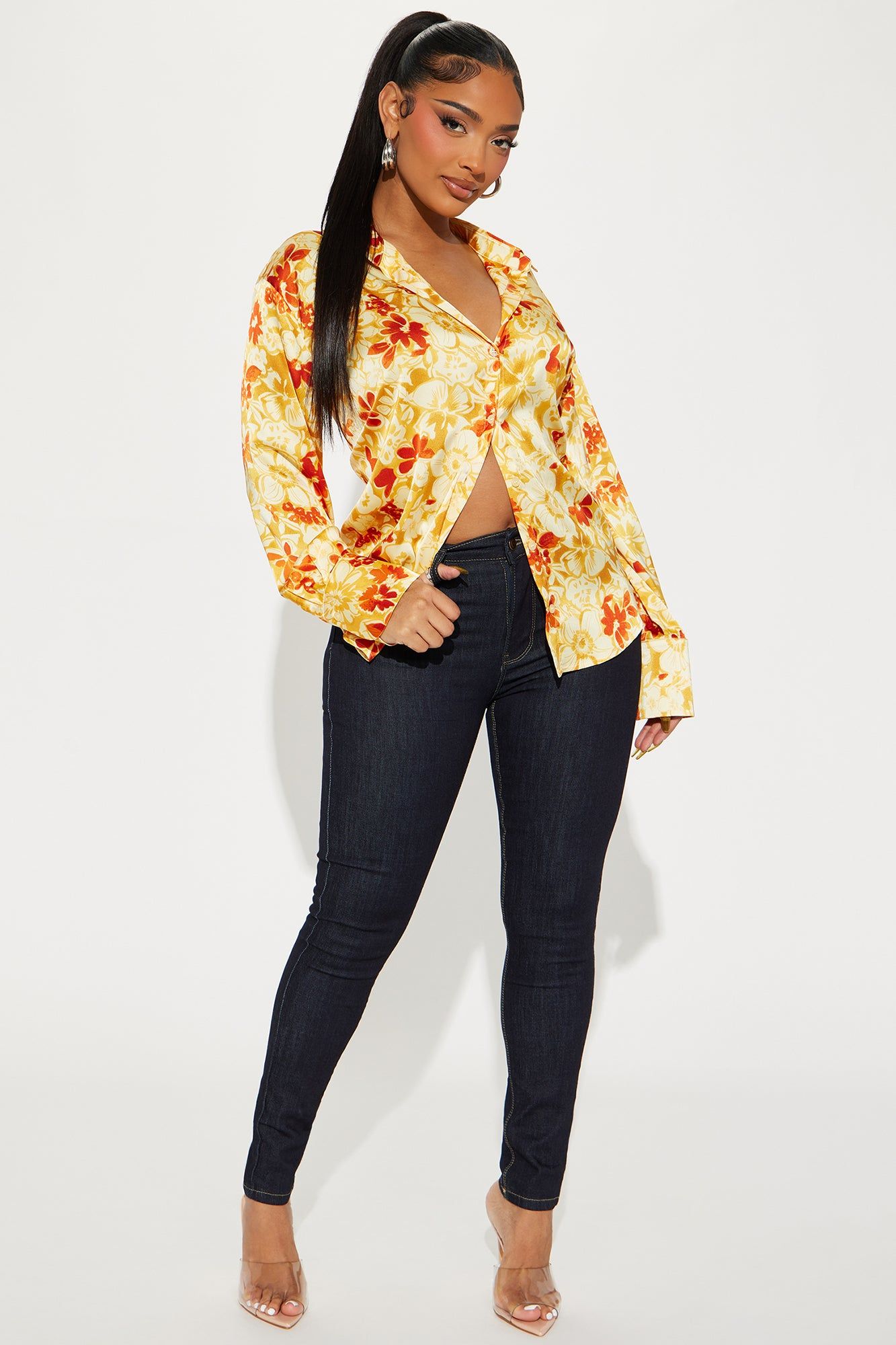 Magnolia Floral Shirt - Yellow/combo sold by Fashion Nova product image thumbnail 2