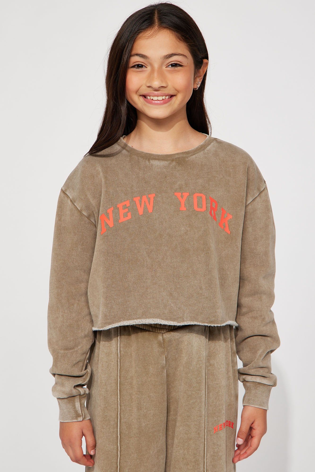 Mini New York Cropped Sweatshirt - Taupe/combo sold by Fashion Nova product image thumbnail 2