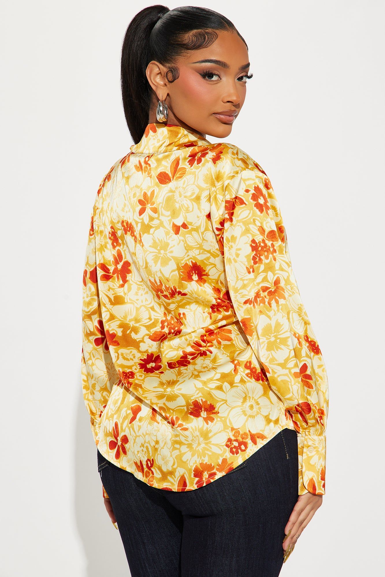 Magnolia Floral Shirt - Yellow/combo sold by Fashion Nova product image thumbnail 3