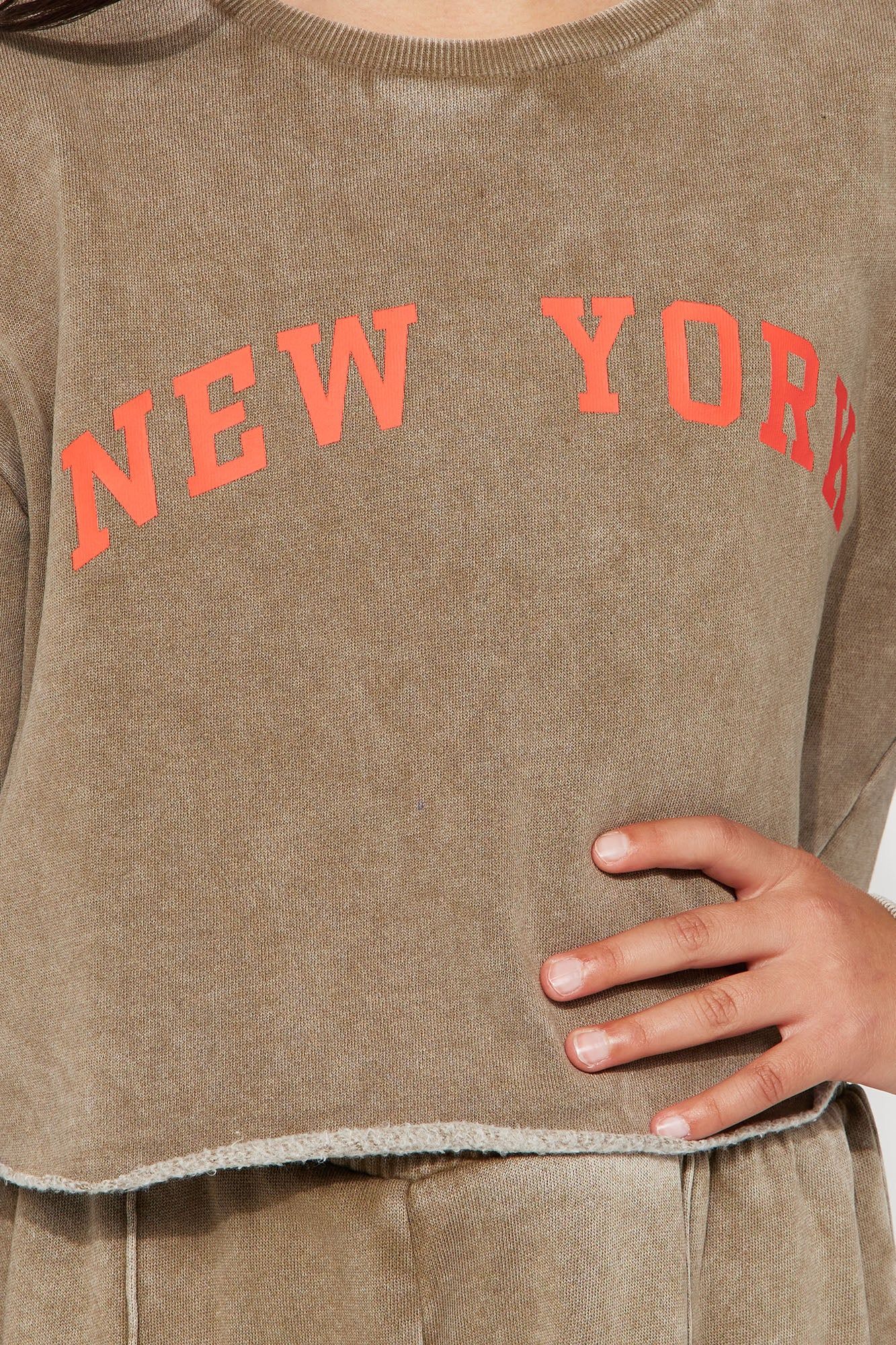 Mini New York Cropped Sweatshirt - Taupe/combo sold by Fashion Nova product image thumbnail 4