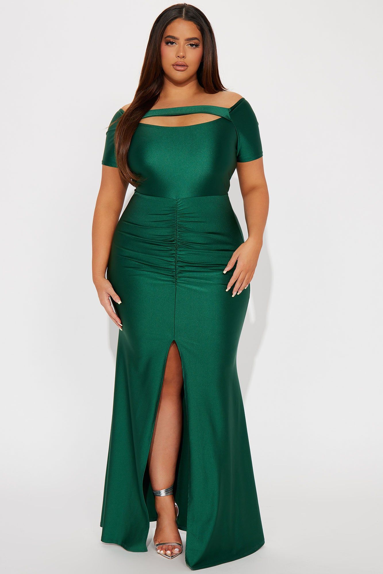 Gema Ruched Gown - Hunter sold by Fashion Nova product image thumbnail 4
