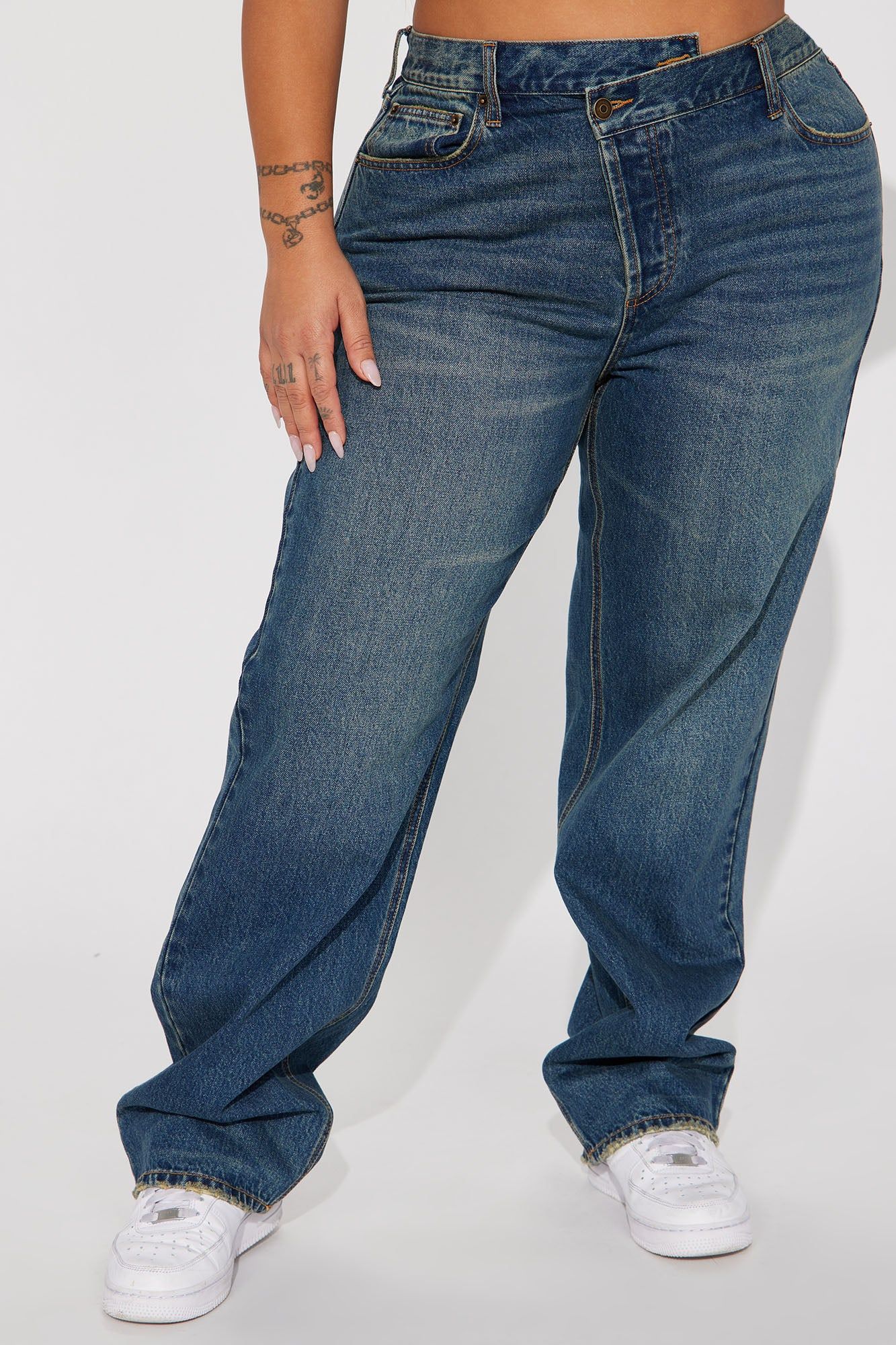 Crossover Straight Leg Tinted Jeans - Dark Wash sold by Fashion Nova product image thumbnail 6