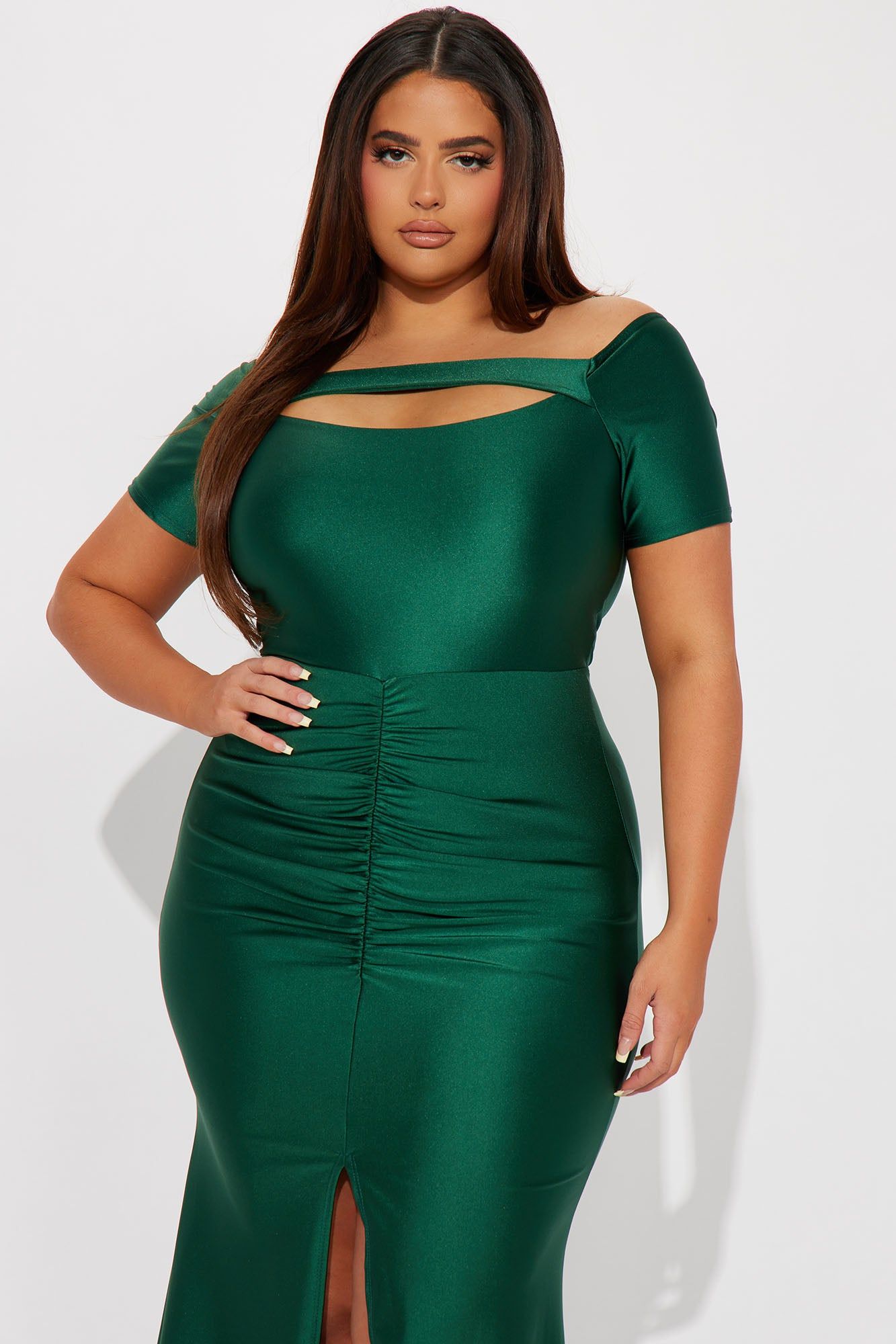 Gema Ruched Gown - Hunter sold by Fashion Nova product image thumbnail 5