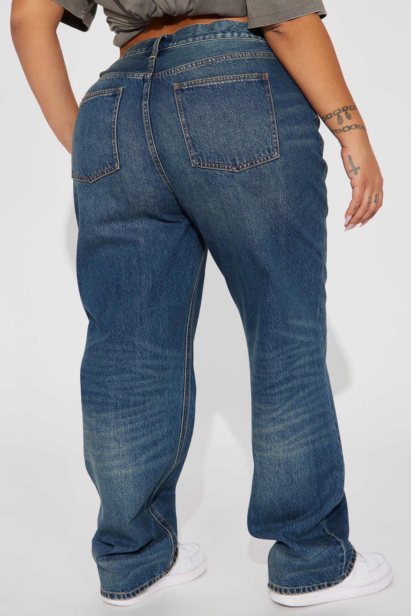 Crossover Straight Leg Tinted Jeans - Dark Wash sold by Fashion Nova product image thumbnail 7
