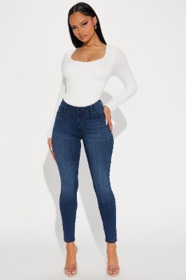 Good Moods Stretch Skinny Jeans - Dark Wash sold by Fashion Nova