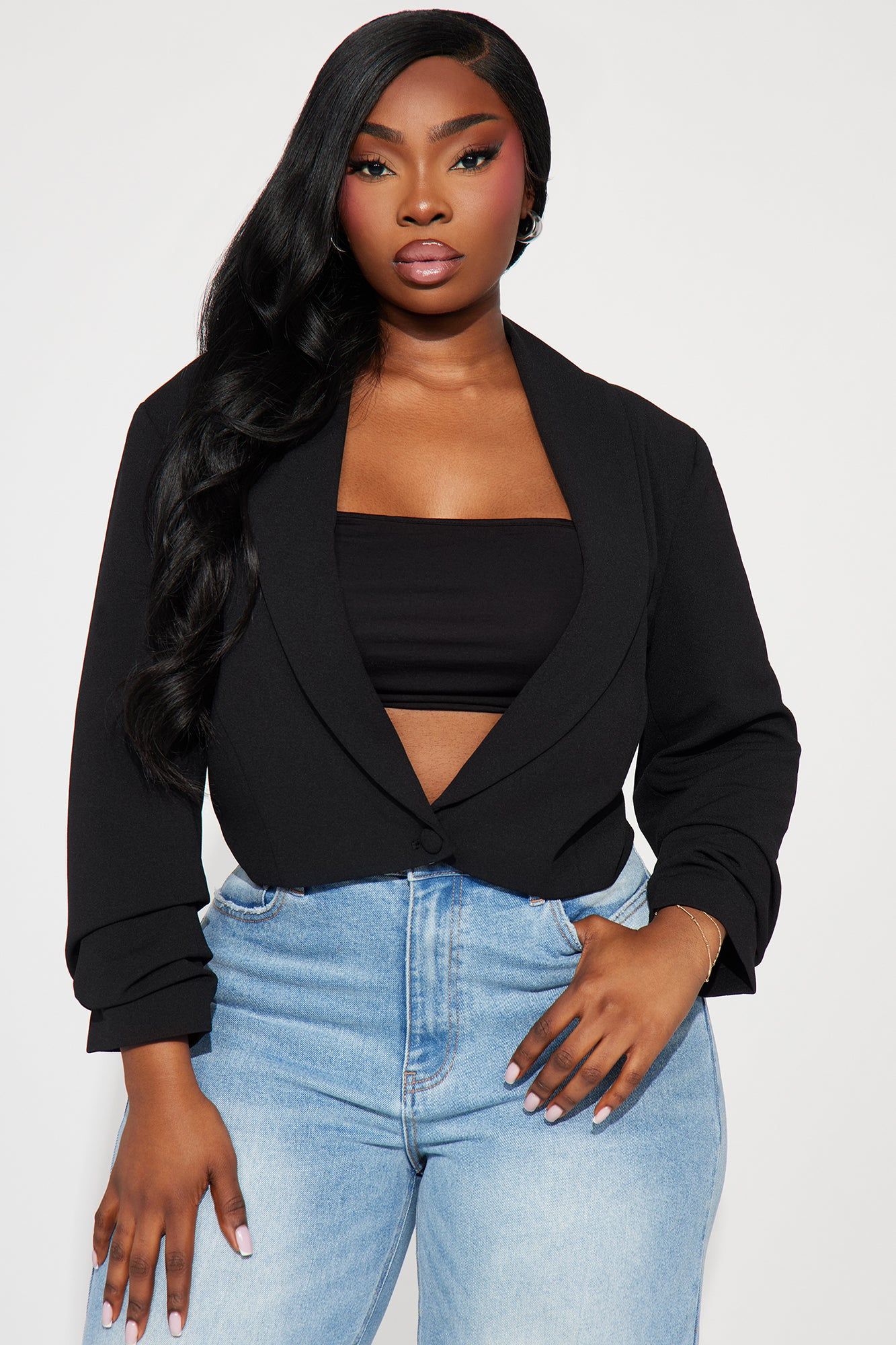 Taking Care Of Business Cropped Blazer - Black sold by Fashion Nova product image thumbnail 4