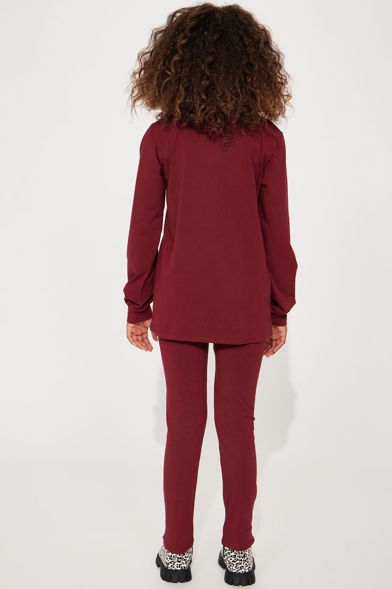 Mini Paparazzi II Legging Set - Burgundy sold by Fashion Nova product image thumbnail 3