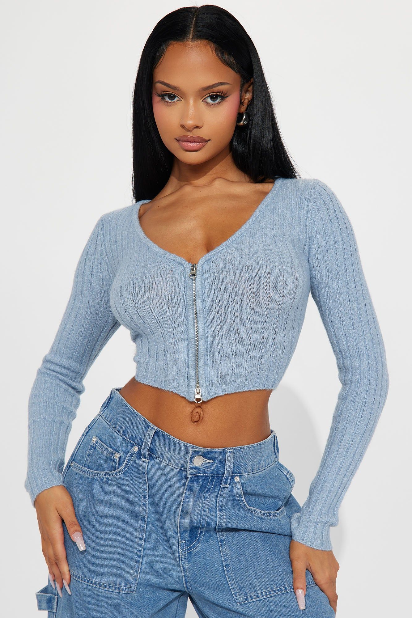 Girls Day Out Sweater - Light Blue sold by Fashion Nova