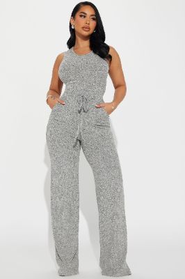 Express Your Style Jumpsuit  - Heather Grey sold by Fashion Nova