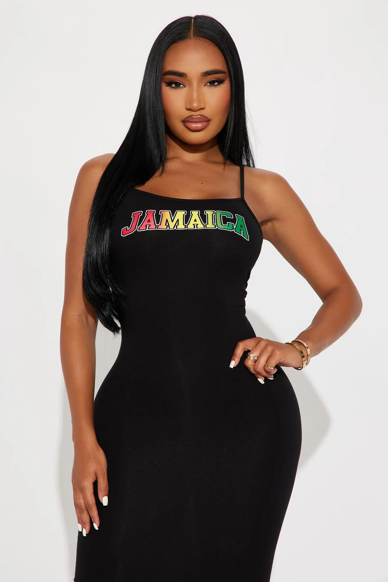 Made In Jamaica Midi Tank Dress - Black sold by Fashion Nova product image thumbnail 2