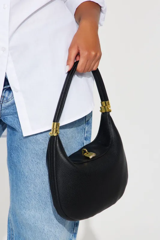 Crescent Moon Handbag - Black sold by Fashion Nova