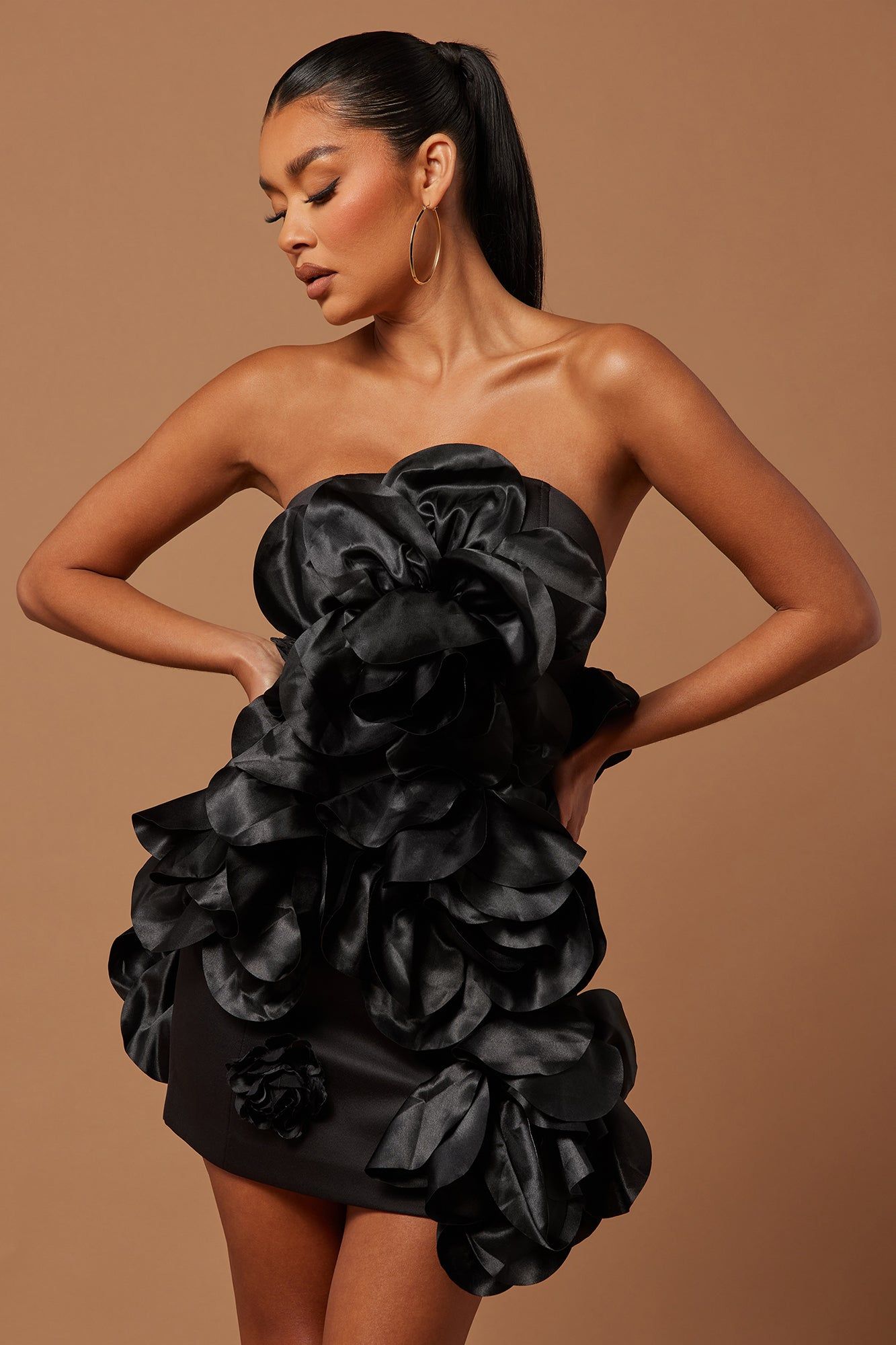 Abbie Satin Mini Dress - Black sold by Fashion Nova product image thumbnail 2