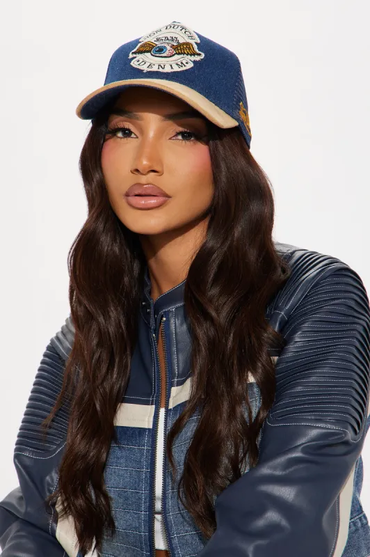 Von Dutch Denim Combo Trucker Hat - Navy/combo sold by Fashion Nova