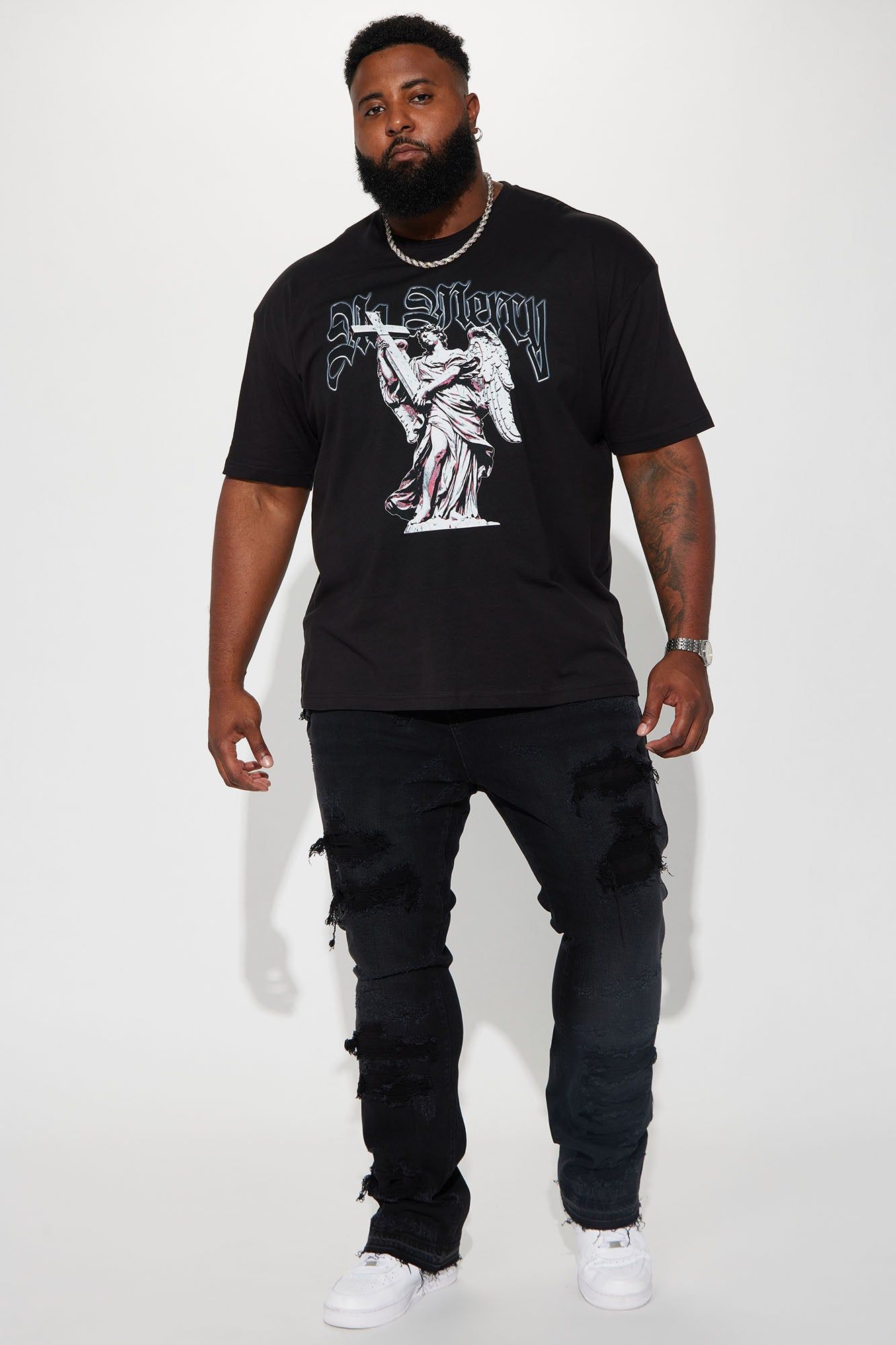 Cuff Me Stacked Skinny Flared Jeans - Black Wash sold by Fashion Nova product image thumbnail 6