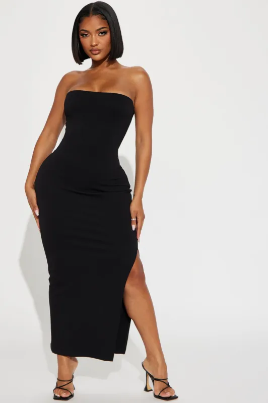 Janet Midi Dress - Black sold by Fashion Nova