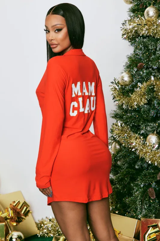 Mama Claus PJ Sleep Shirt - Red made by Fashion Nova