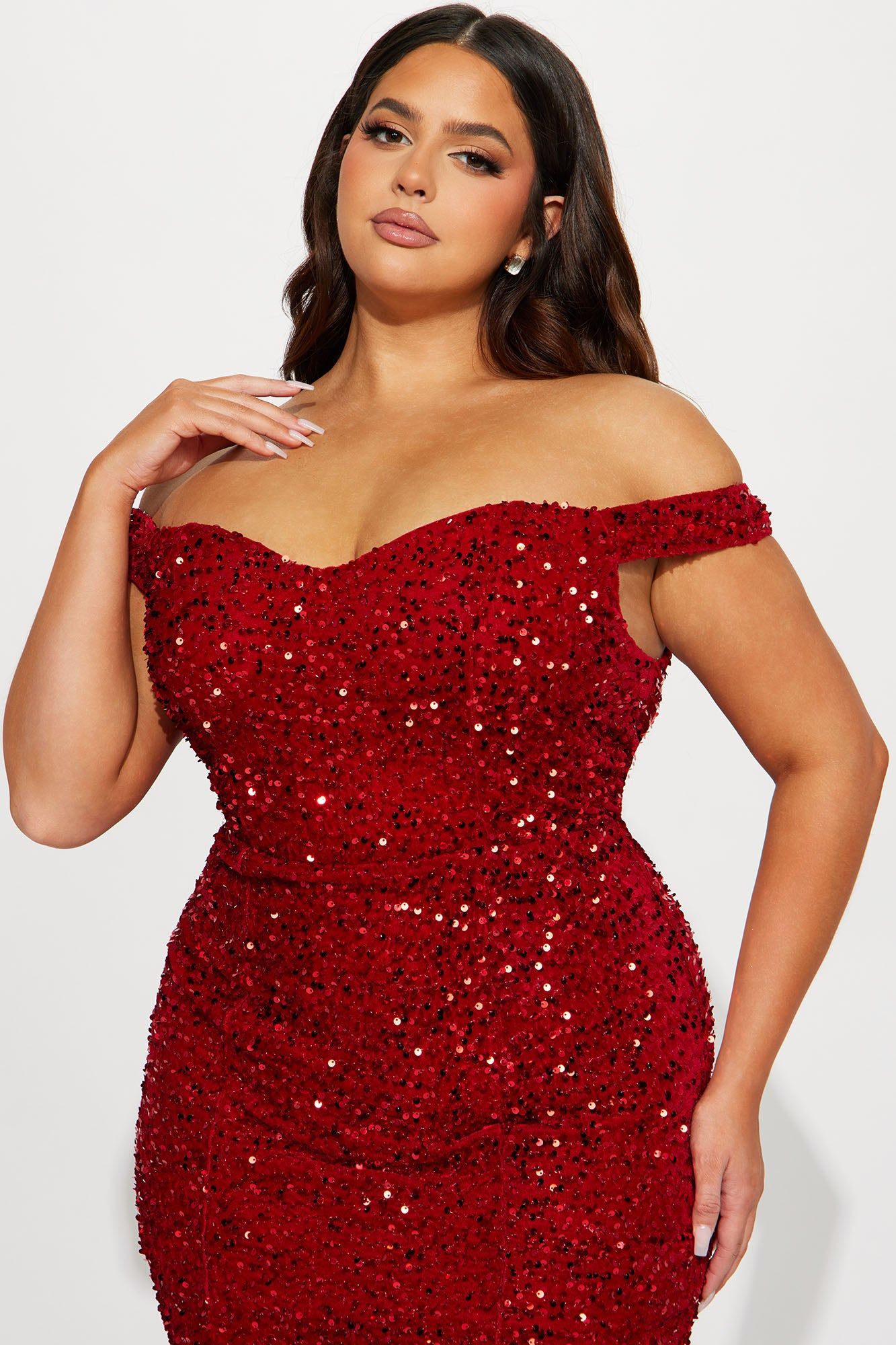Alora Sequin Maxi Gown - Red sold by Fashion Nova product image thumbnail 5